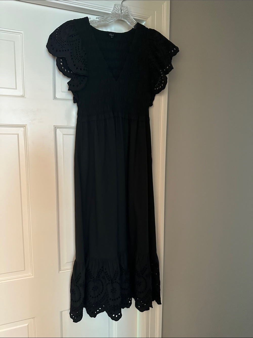 Rails Black Eyelet Midi Dress